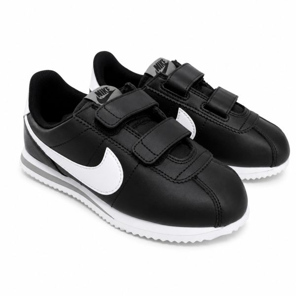 Zapatilla Urbana Clásica Negro - Blanco Con Doble Velcro
