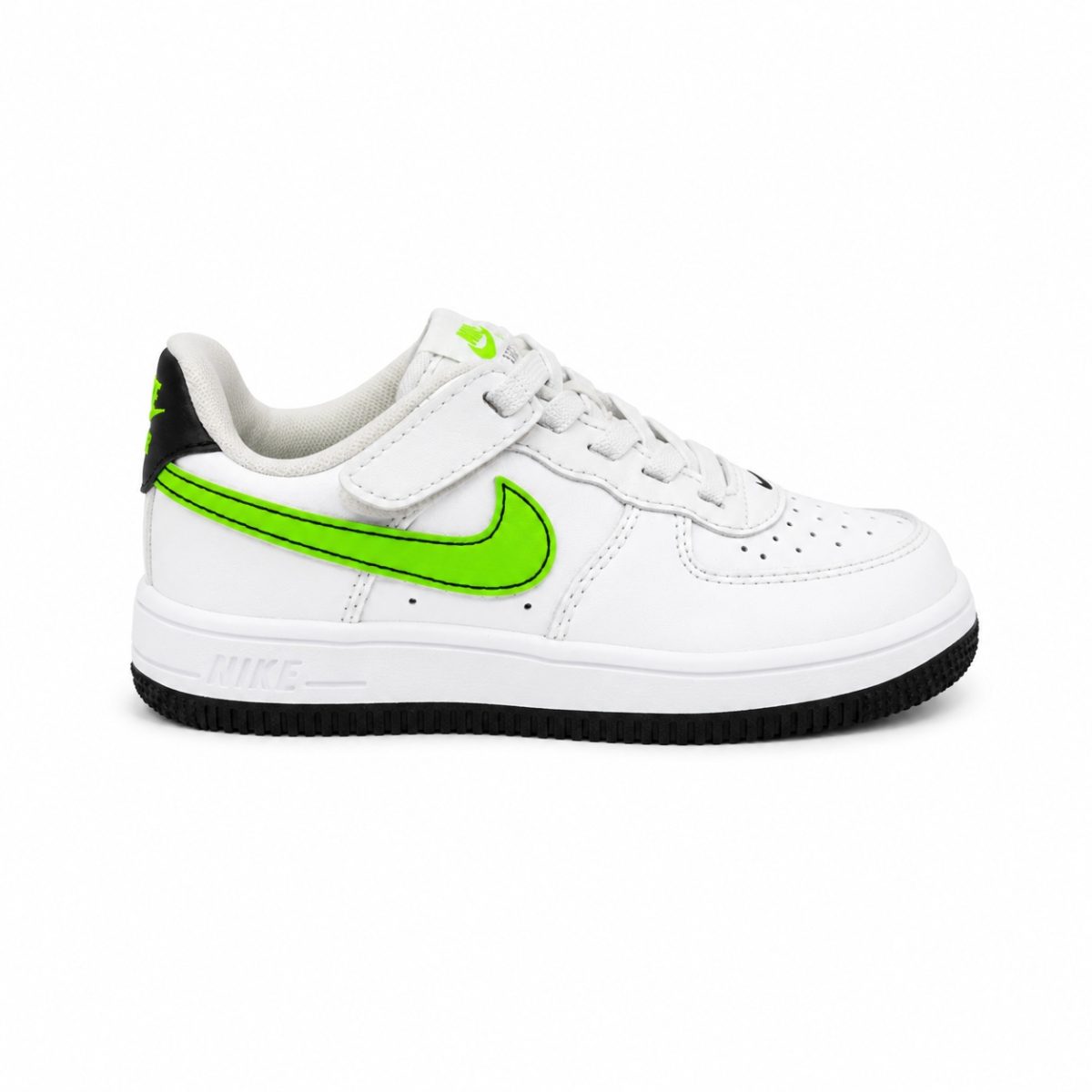 Zapatilla Urbana Blanca Con Detalles Verde Neón y Negro - Imagen 3