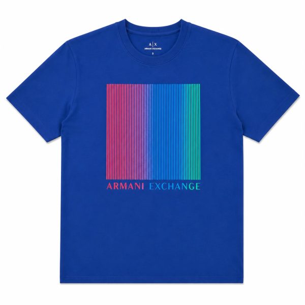Polera Azul Rey Con Logo Multicolores en relieve