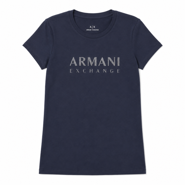 Polera Azul Marino Con Logo En Brillos
