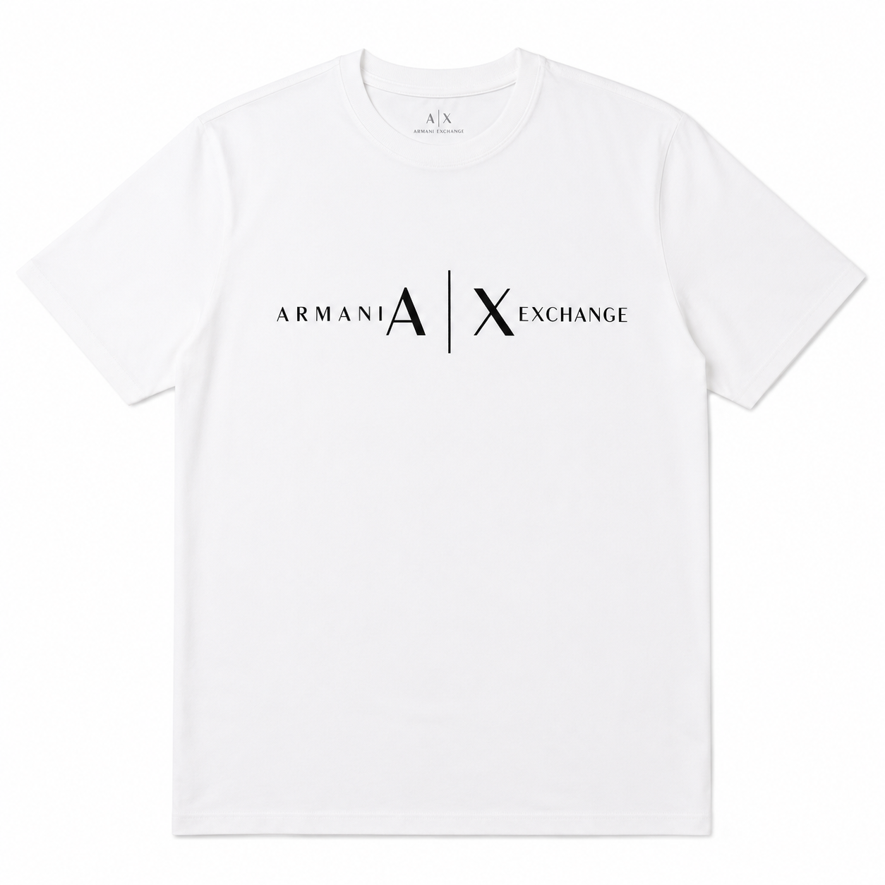 Polera AX blanca clasica con negro Polera Clasica Blanca Con Letras Negras - Imagen 1