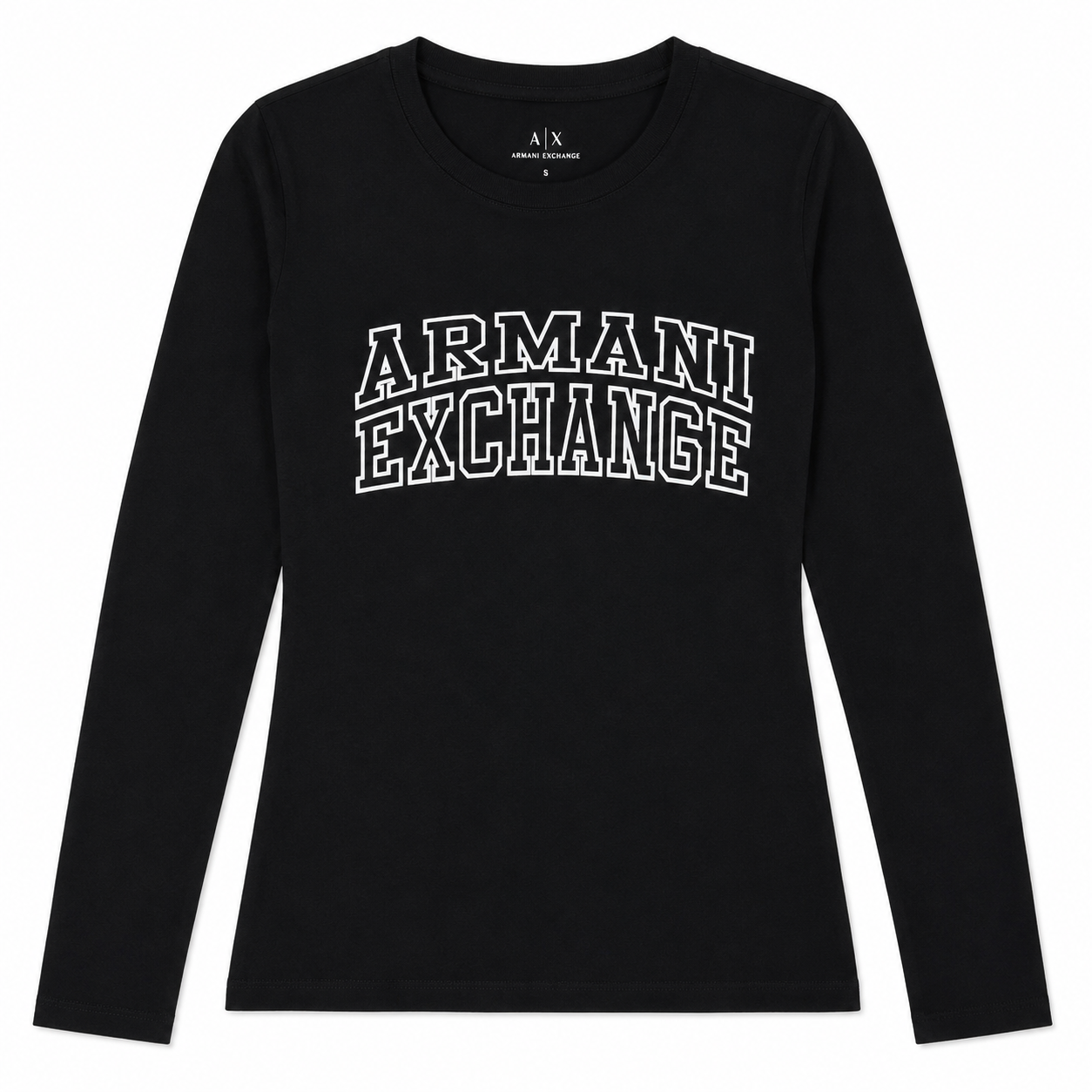 Polera AX manga larga negra Polera Manga Larga Negra Con Letras Grandes - Imagen 1