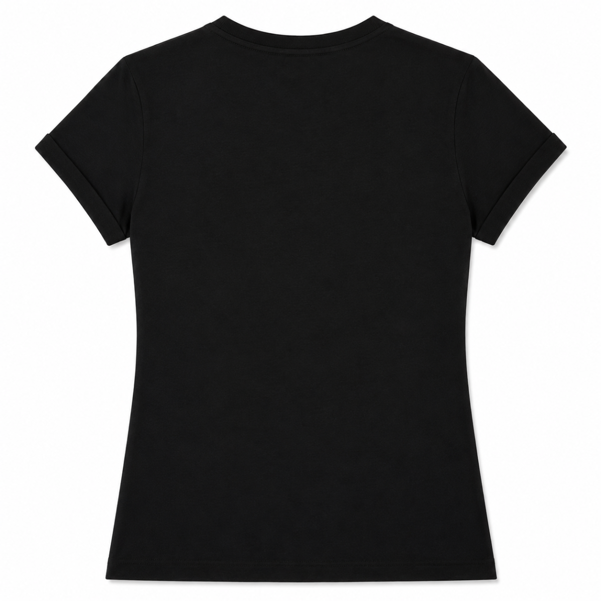 Polera Negra Con Logo Plateado En El Centro - Imagen 2
