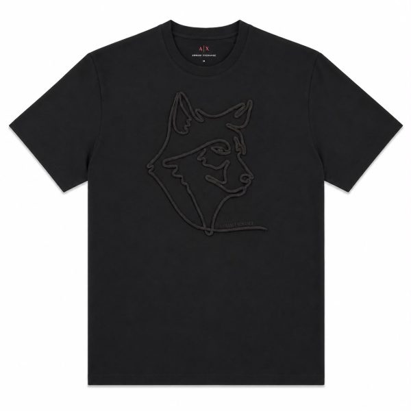 Polera Azul Marino Logo Lobo Trenzado