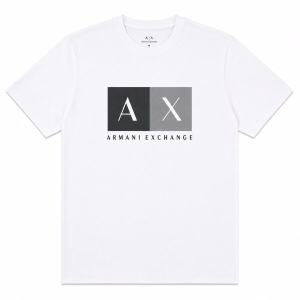 Polera Blanca Logo Cuadro Gris