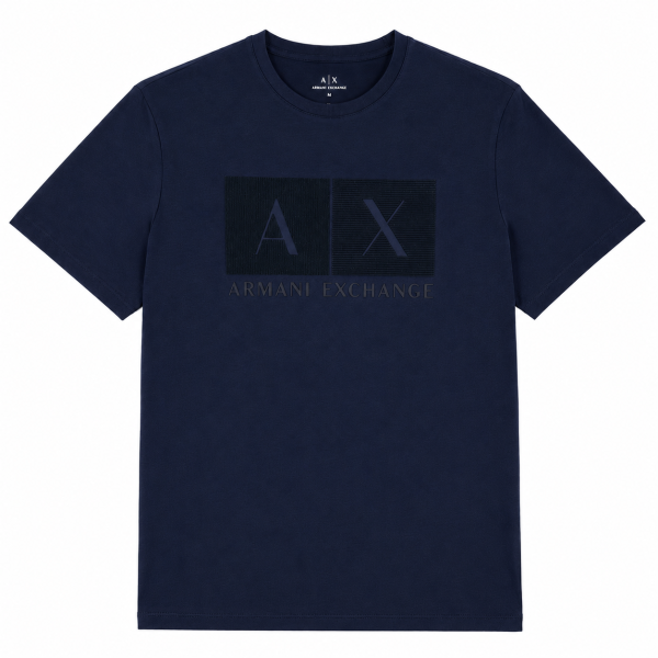 Polera Azul Marino Logo En Gamuza