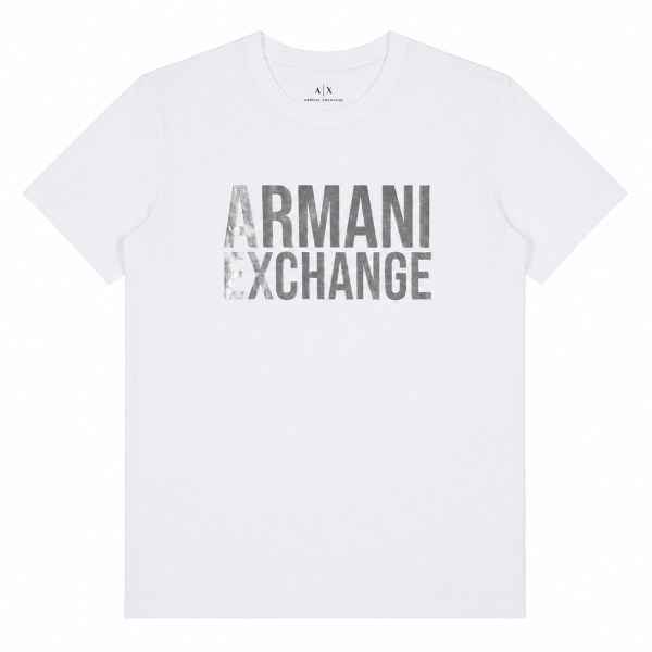Polera Blanca Con Logo Plateado