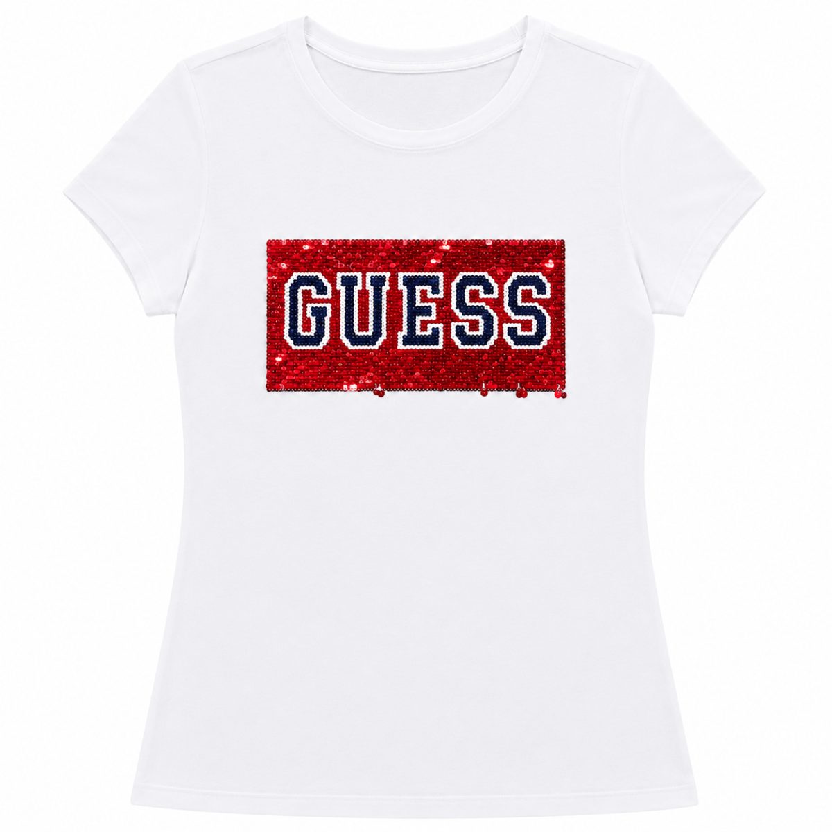 Polera Blanca Con Logo De Lentejuelas Reversible - Imagen 2