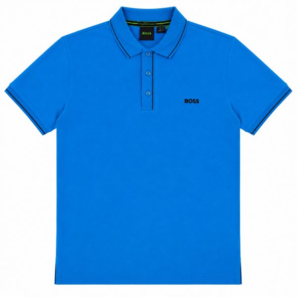 Polera Azul Cobalto Con Cuello Y Botones