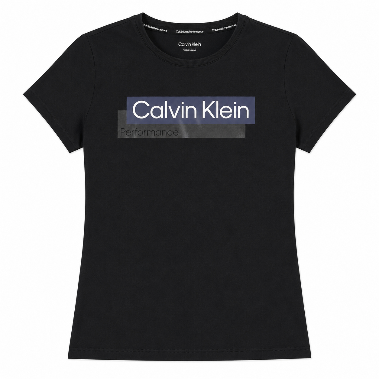 Polera Calvin Klein Polera Negra Con Logo Frontal - Imagen 1