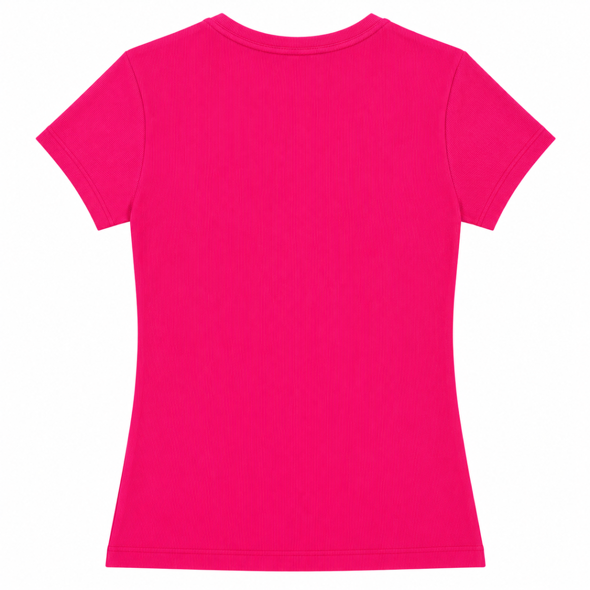 Polera Fucsia Con Logo Sutil En El Centro Plateado - Imagen 2