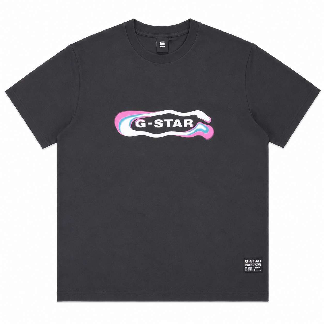 Polera G-star Polera Oversize Negra Con Logotipo Frontal Azul - Violeta - Imagen 1