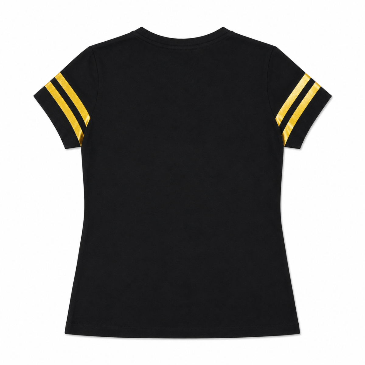 Polera Negra Con Logo De Circulo En El Centro Y Franjas - Imagen 2