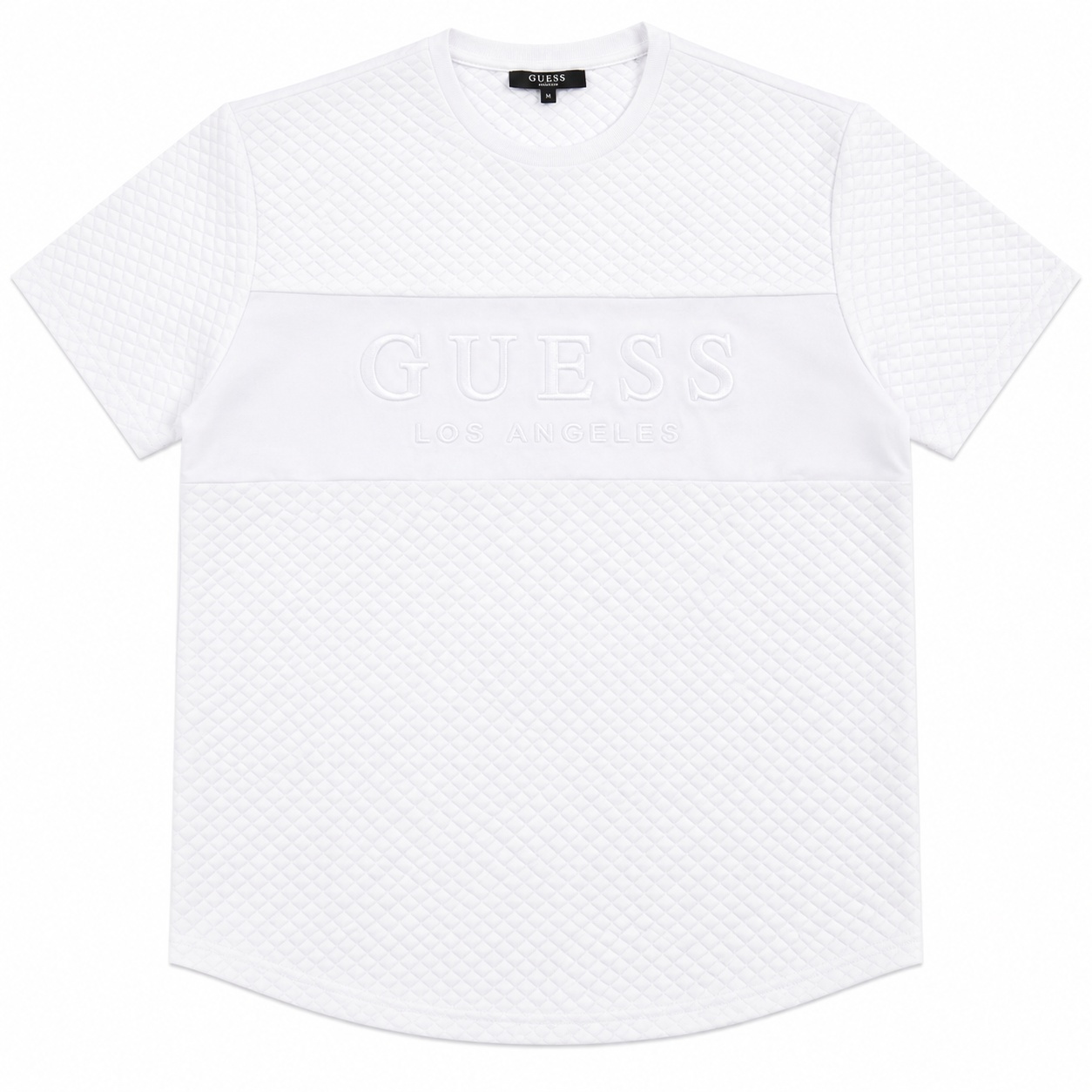 Polera Guess Polera Blanca Texturizada Con Logotipo En Relieve - Imagen 1