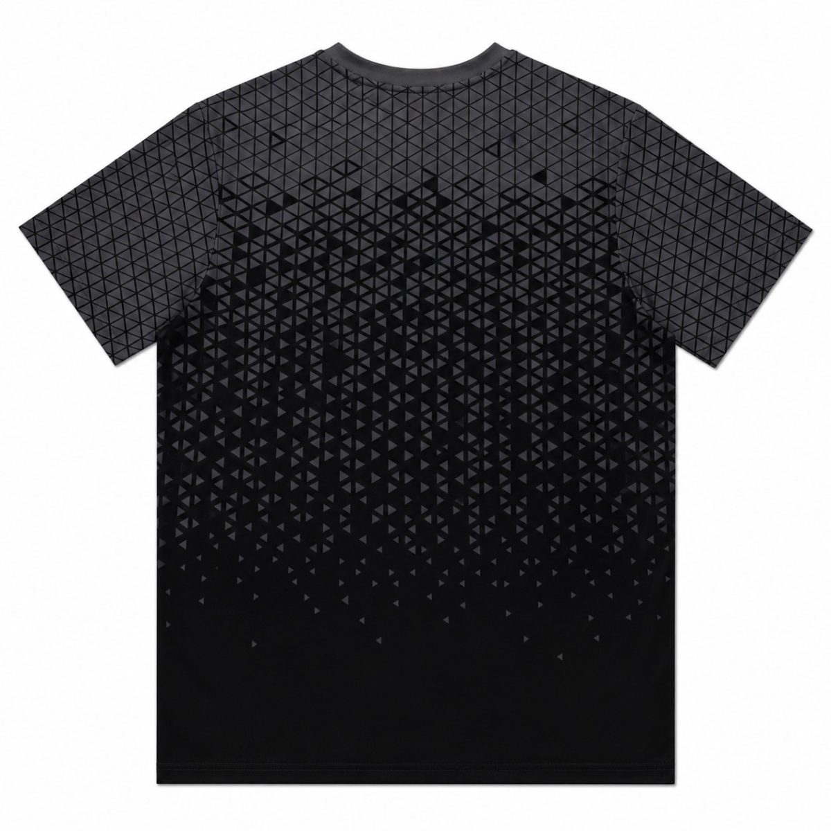 Polera Negra Con Degrade De Triángulos Gris - Imagen 2