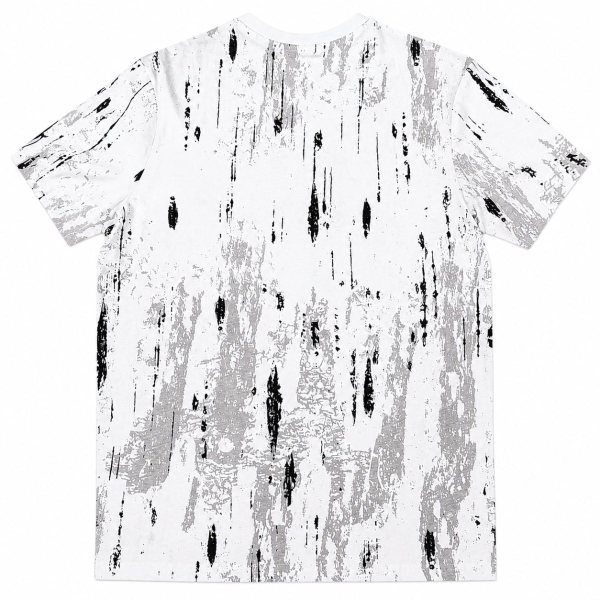Polera Blanca Paint Splash Gris - Negro Con Logotipo Rojo - Imagen 2