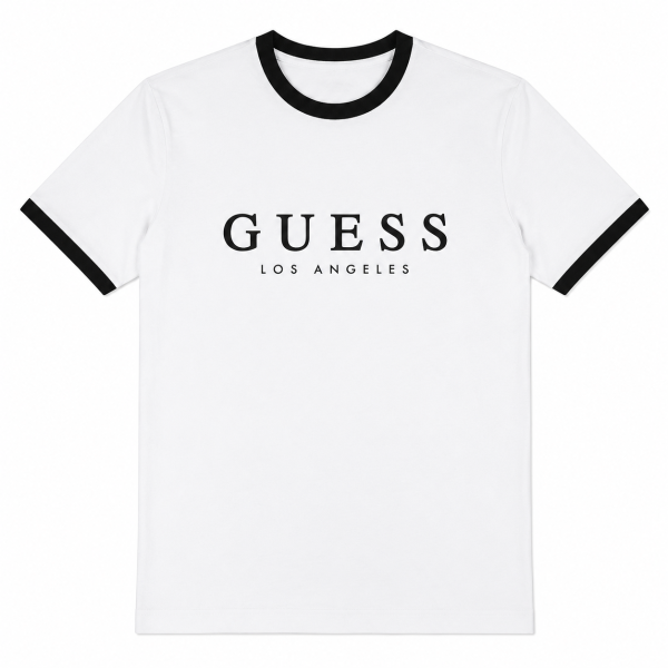 Polera Blanca Con Logotipo Y Detalles Negro