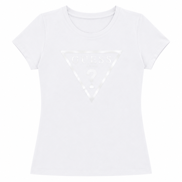 Polera Blanca Con Logo Metalizado