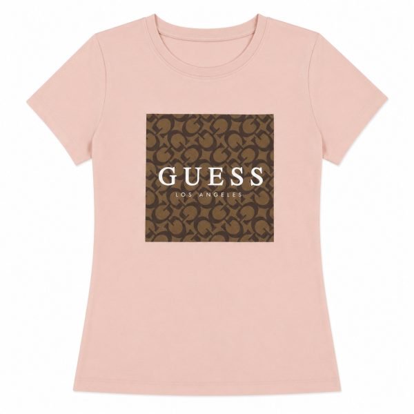 Polera Rosada Con Estampado De Monograma
