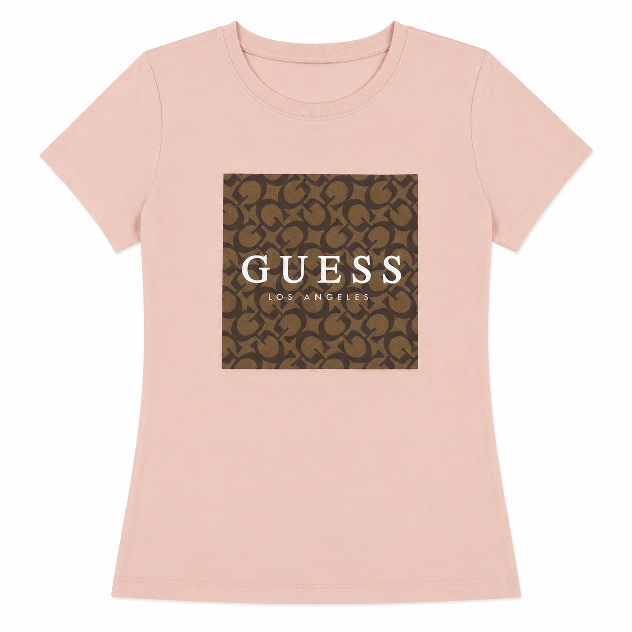 Polera Guess Estampago Monograma G Polera Rosada Con Estampado De Monograma - Imagen 1