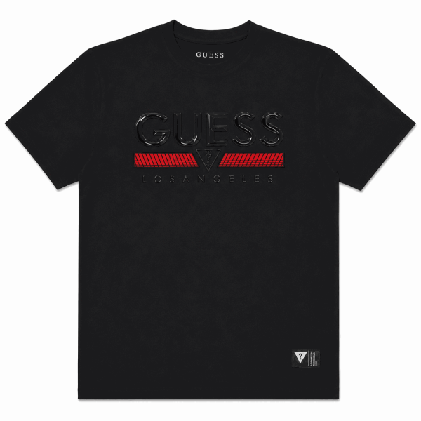 Polera Negra Con Logotipo Frontal En Relieve