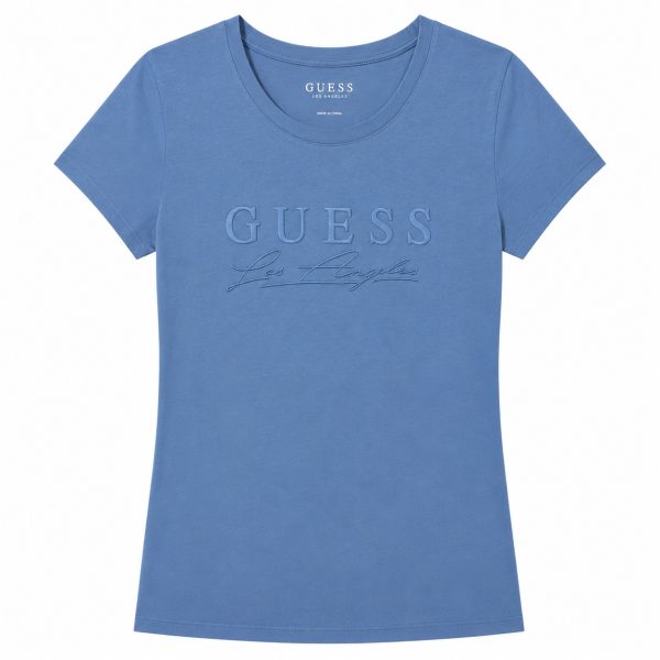 Polera Celeste Con Logo Bordado