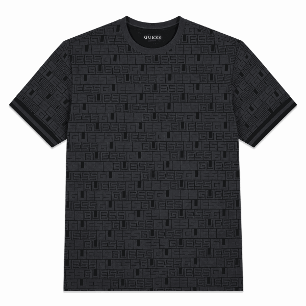 Polera Negra Mutilogo Tono Sobre Tono