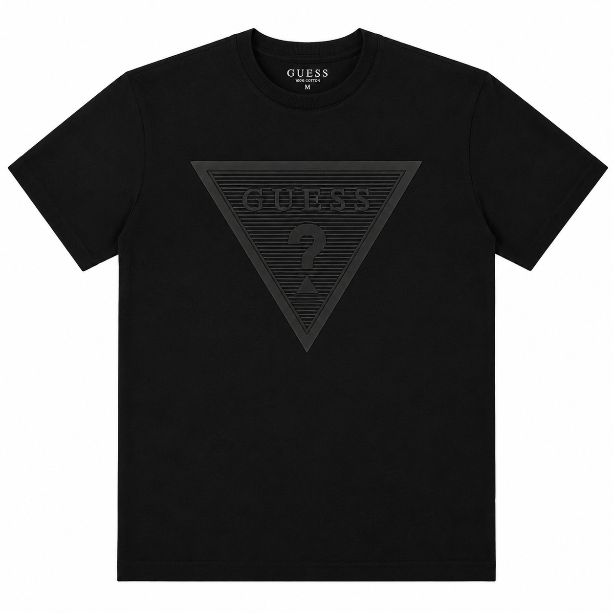 Polera Guess Negra Polera Total Black Con Logo En Relieve - Imagen 1