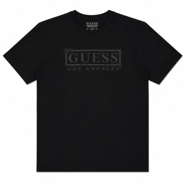 Polera Negra Con Logotipo Frontal Y Detalles Bordados