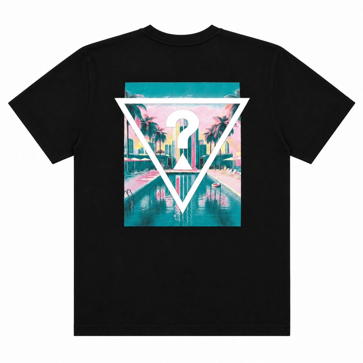 Polera Negra Con Estampado Frontal Y Trasero - Imagen 2