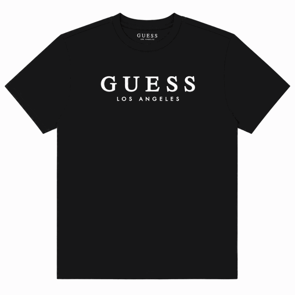 Polera Negra Con Logotipo Central Blanco