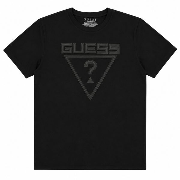 Polera Negra Con Logotipo En Relieve Negro