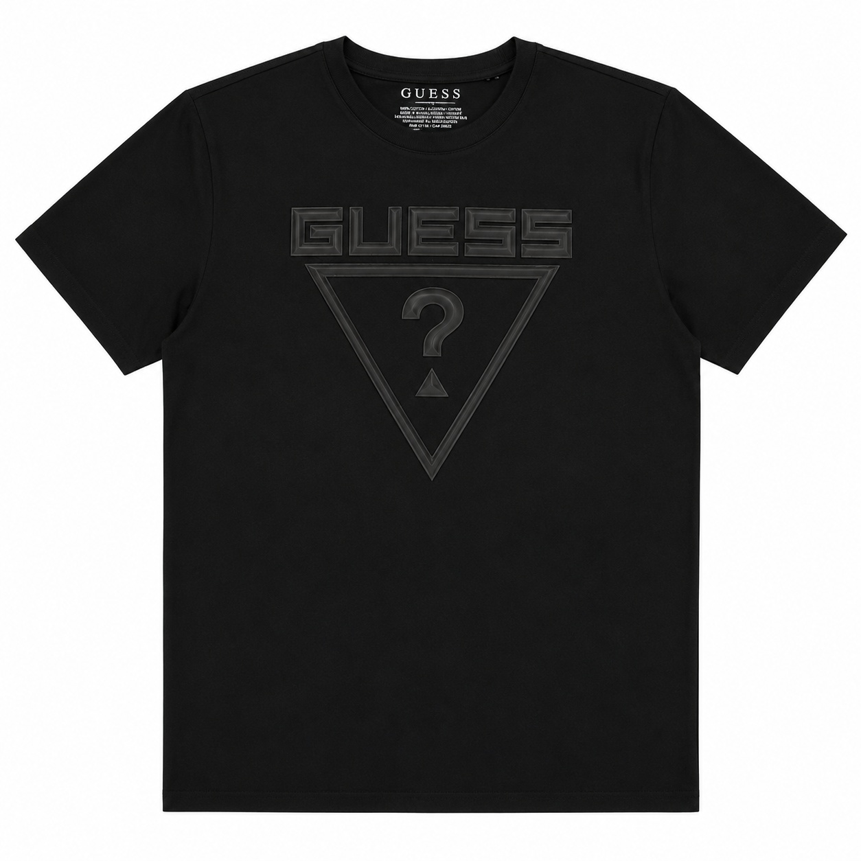Polera Guess Negra Polera Negra Con Logotipo En Relieve Negro - Imagen 1