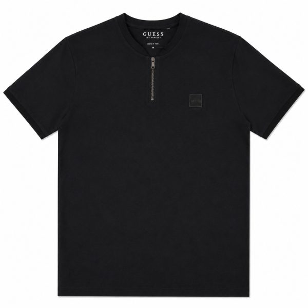 Polera Negra Con Cierre Frontal