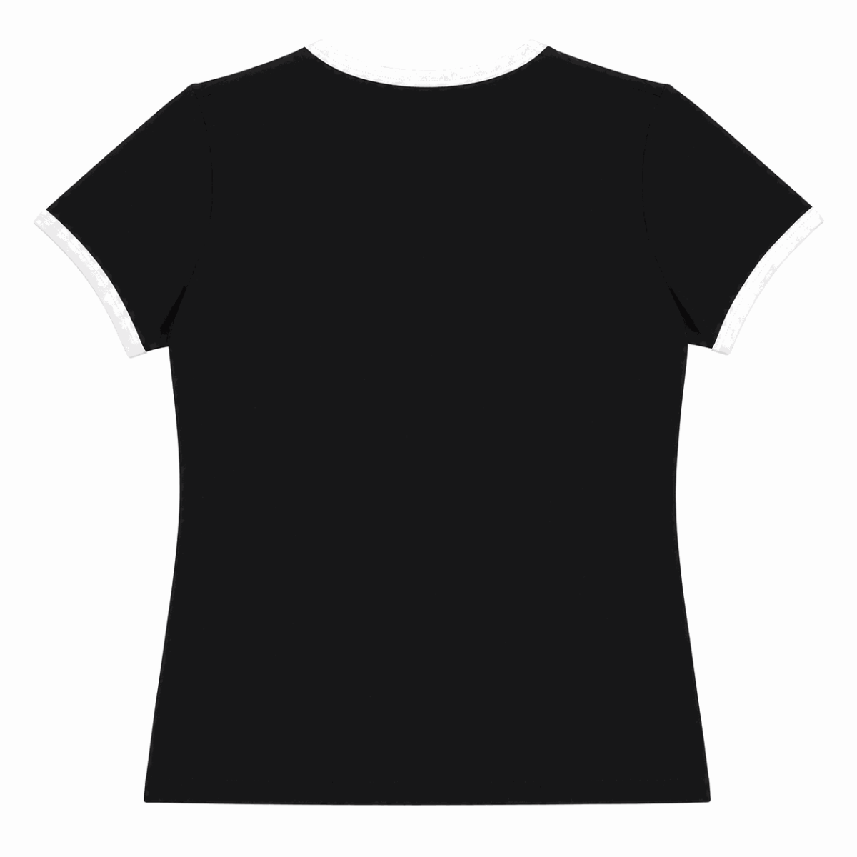 Polera Negra Con Detalles Blancos Y Estampado Dorado - Imagen 2