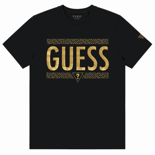 Polera Negra Con Logotipo Dorado