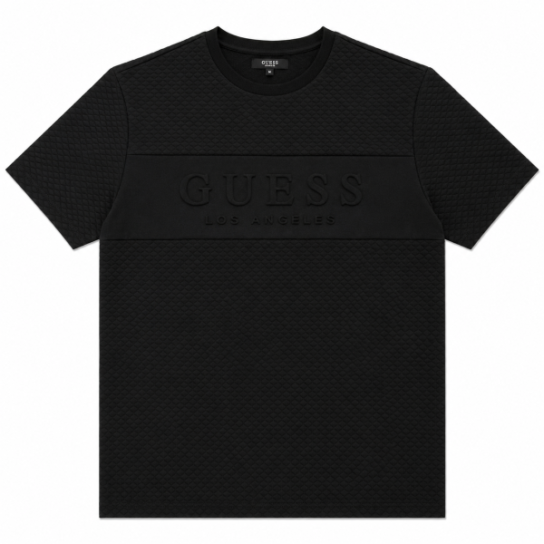 Polera Negra Con Logo Negro En Relieve 3D