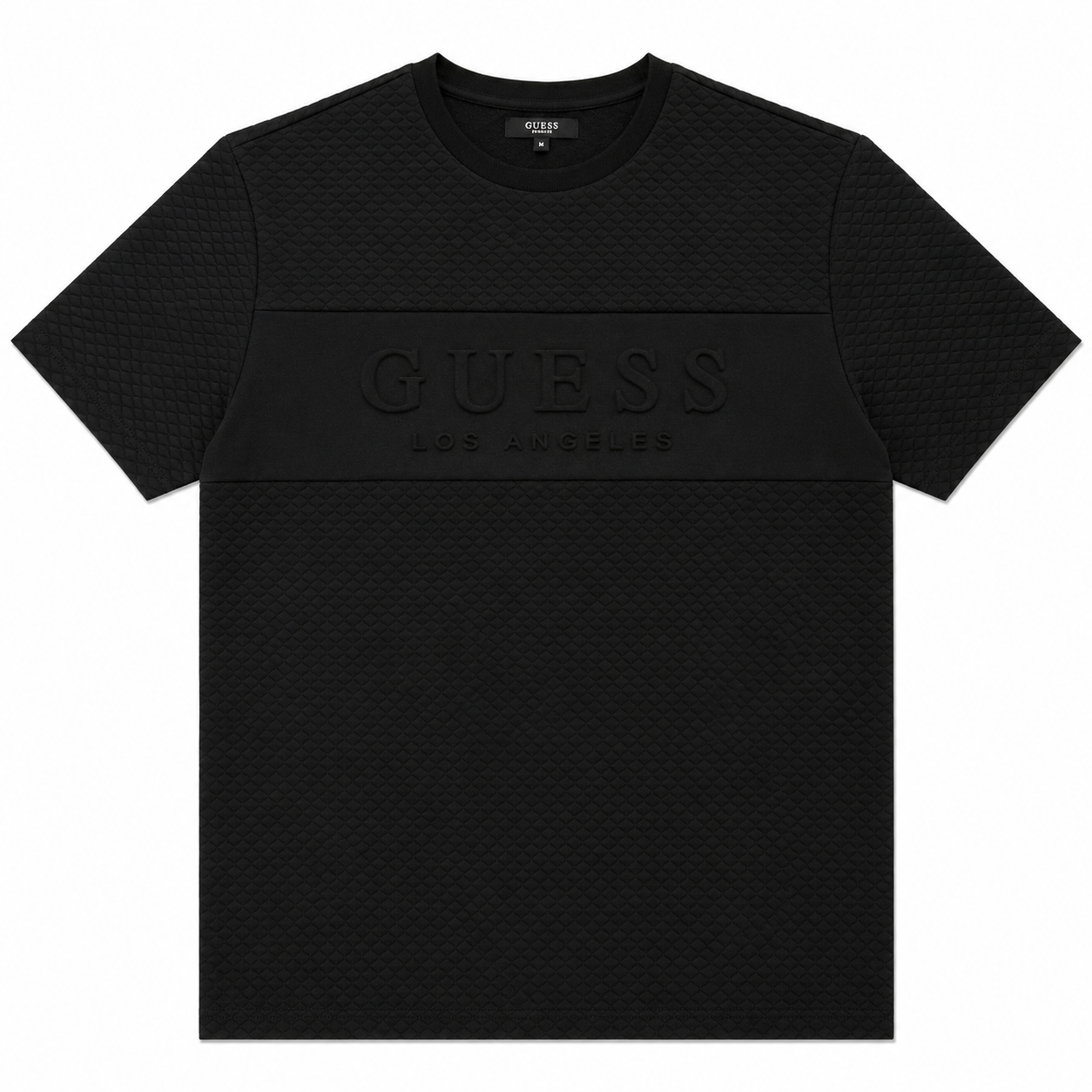 Polera Guess Negra Con Logo 3d Polera Negra Con Logo Negro En Relieve 3D - Imagen 1