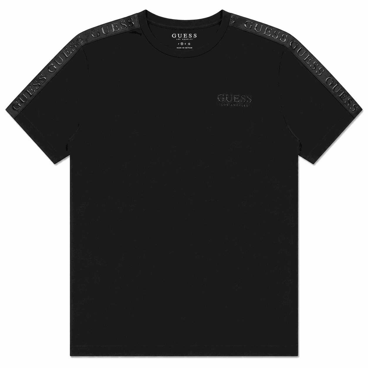 Polera Guess Negra Engomada Polera Negra Con Letras Engomadas - Imagen 1