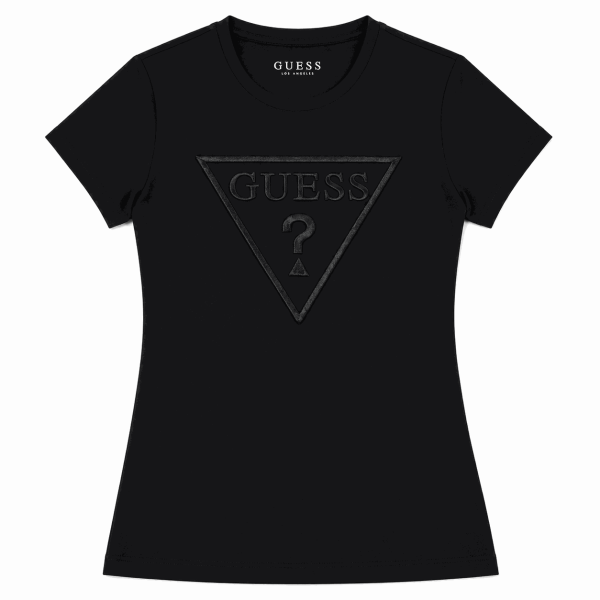 Polera Negra Con Logo Triangulo Frontal