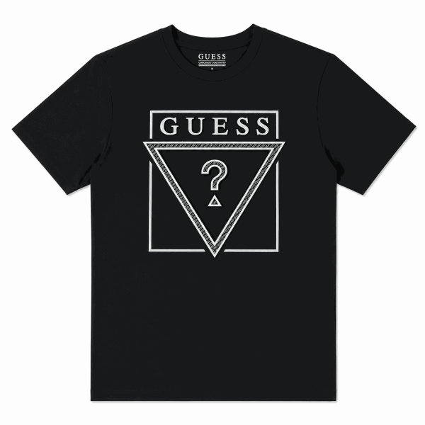Polera Negra Con Logotipo Frontal Plateado