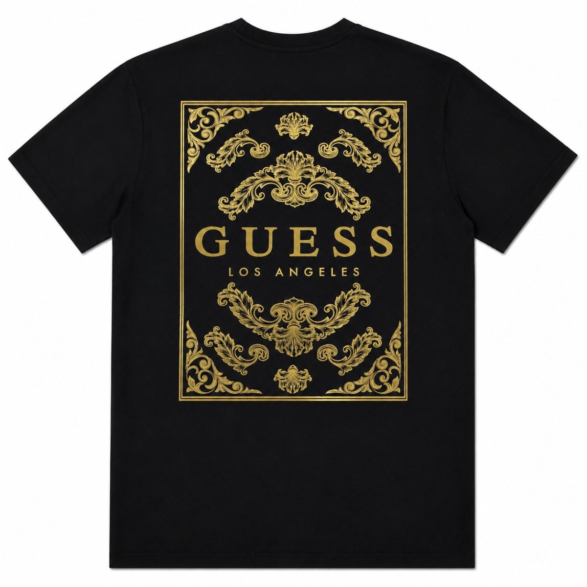 Polera Negra Con Estampado Dorado En La Espalda - Imagen 2