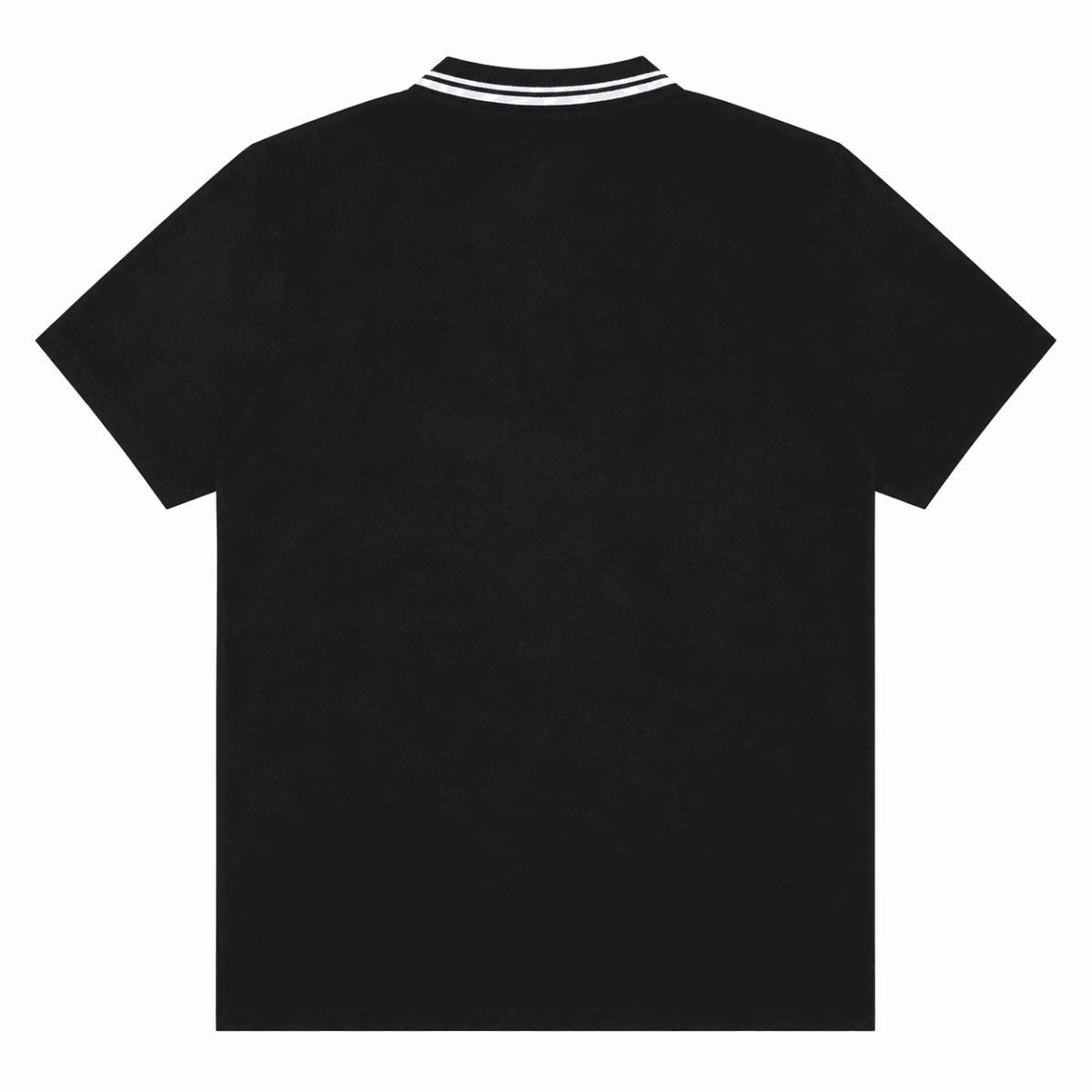 Polera Negra Con Cuello-Botones Y Detalles En Blanco - Imagen 2