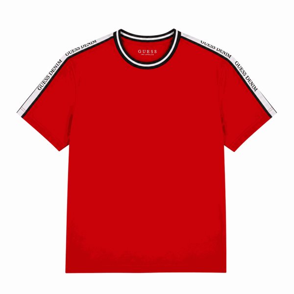 Polera Roja Con Detalles Blanco-Negro