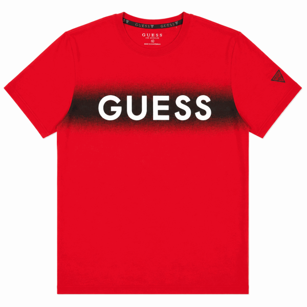 Polera Roja Con Logo Frontal Blanco-Negro