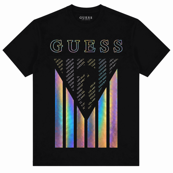 Polera Negra Con Estampado Frontal Tornasol