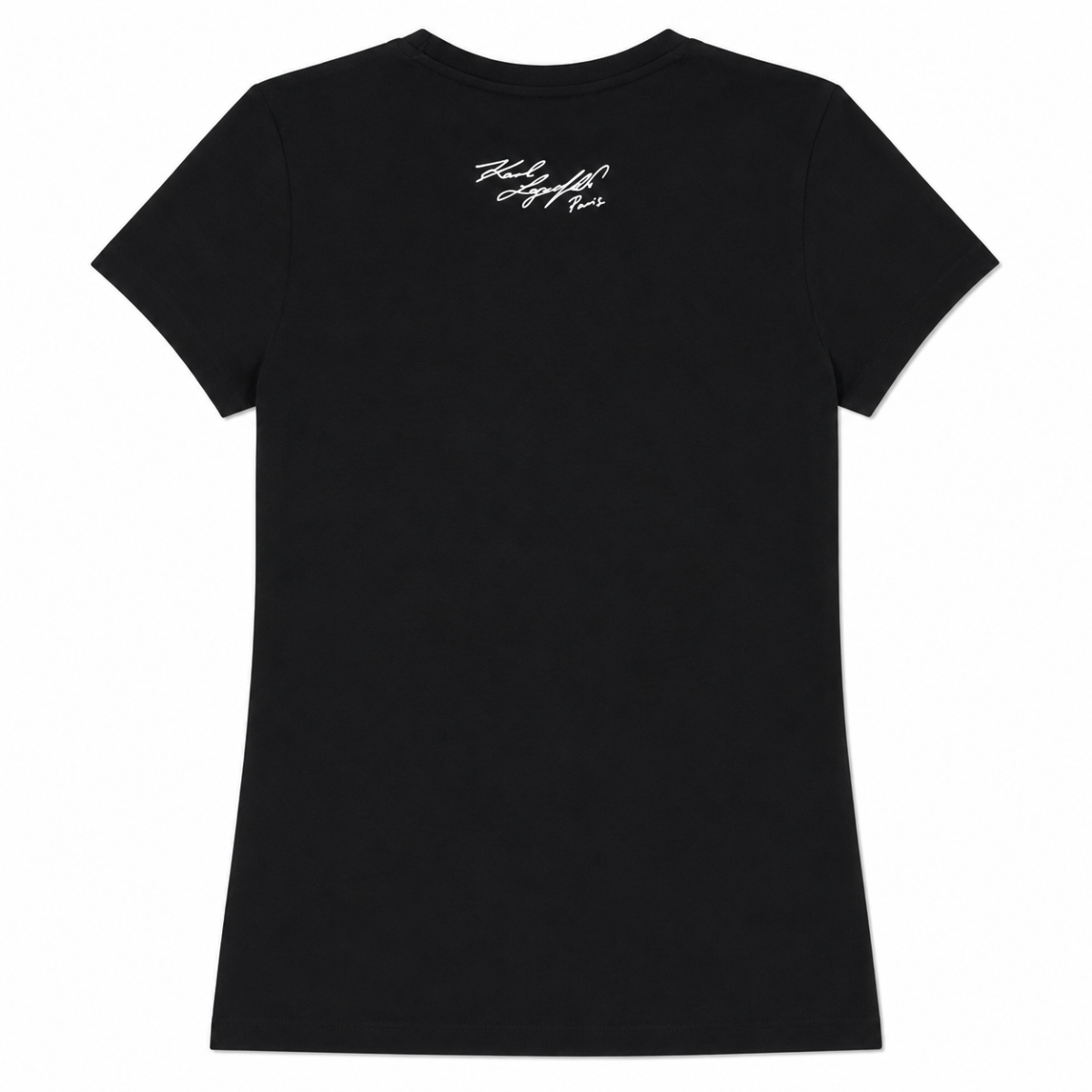 Polera Negra Con Logo Grande En Puntillismo Engomado - Imagen 2