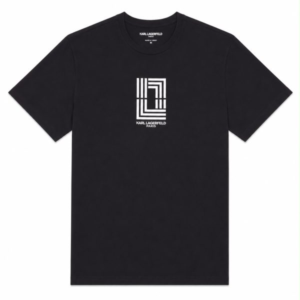 Polera Negra Con Logotipo En El Centro Blanco