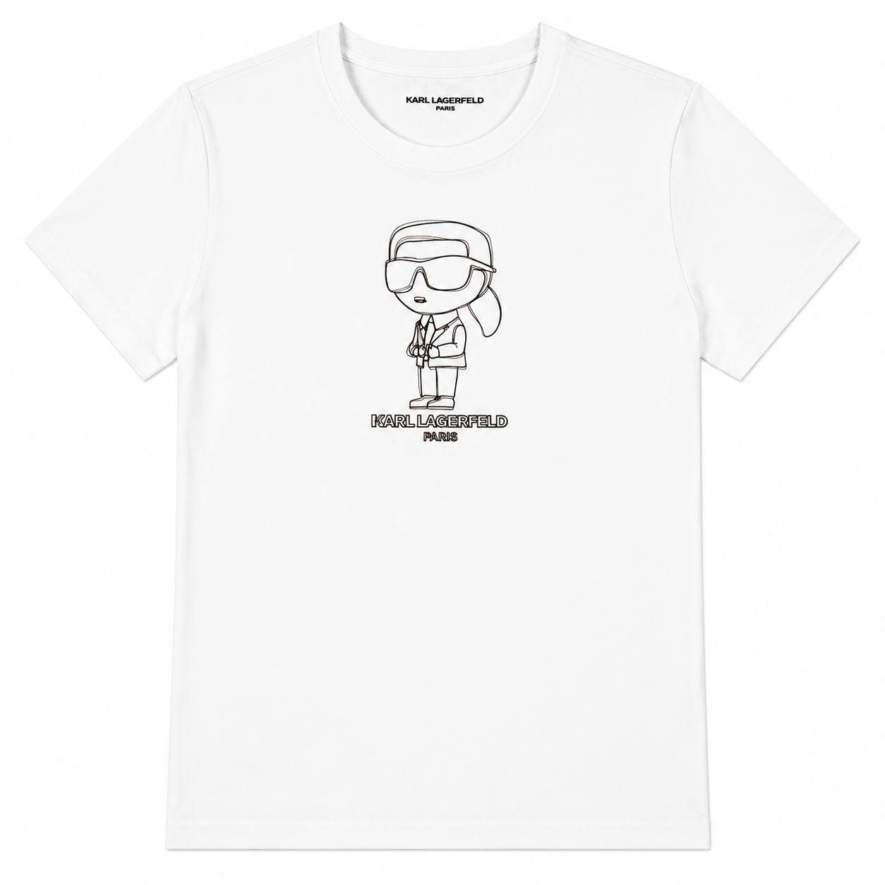 Polera Karl Lagerfeld Polera Blanca Con Icónico Logotipo Frontal - Imagen 1