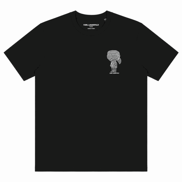 Polera Negra Con Icónico Personaje Al Costado